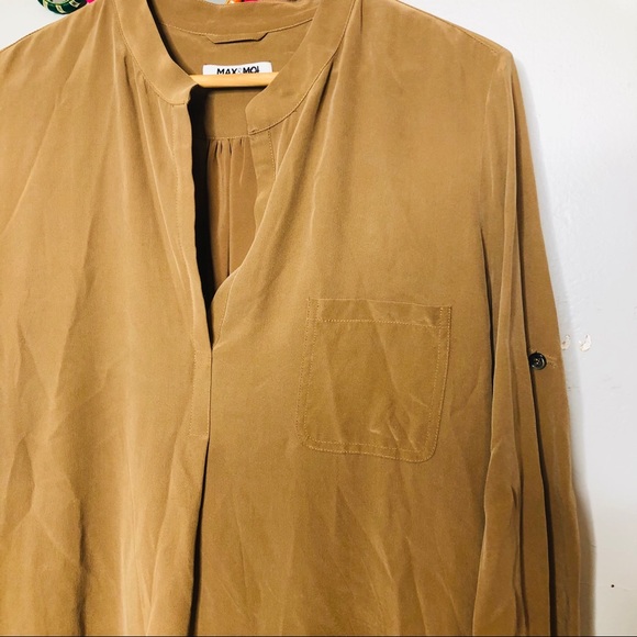 MAX & MOI 100% silk camel color dress - Picture 3 of 8